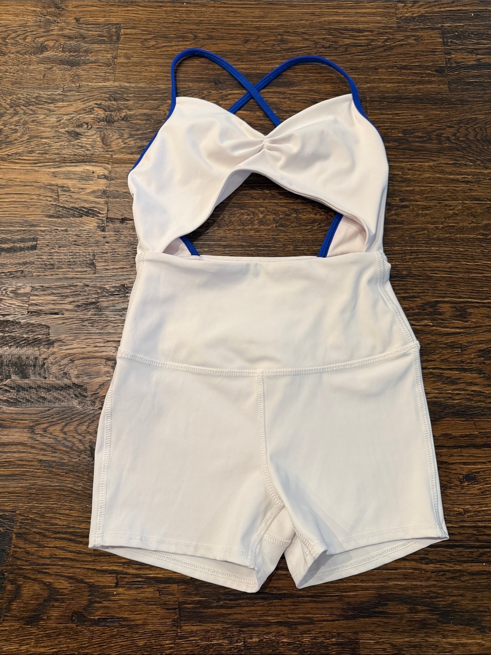 White Tiger Friday Knockout Jumpsuit with Blue Straps
